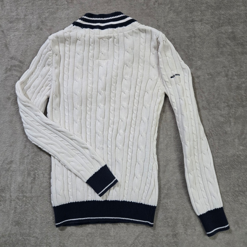 Helly Hansen Cable Knit Sweater Women Large Cricket Tennis Preppy Nautical Ivy - Picture 3 of 8